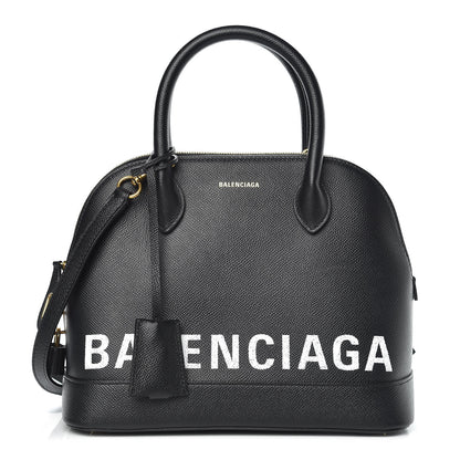 Balenciaga Signature Grained Calfskin Logo S Ville Top Handle Bag Black 1 of 10
