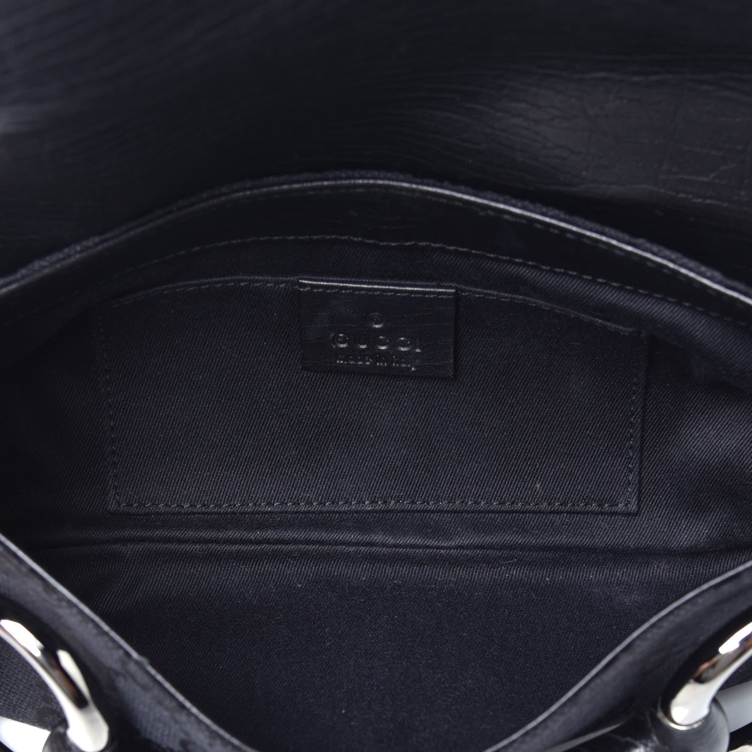 Gucci Monogram Horsebit Chain Clutch Black 5 of 9