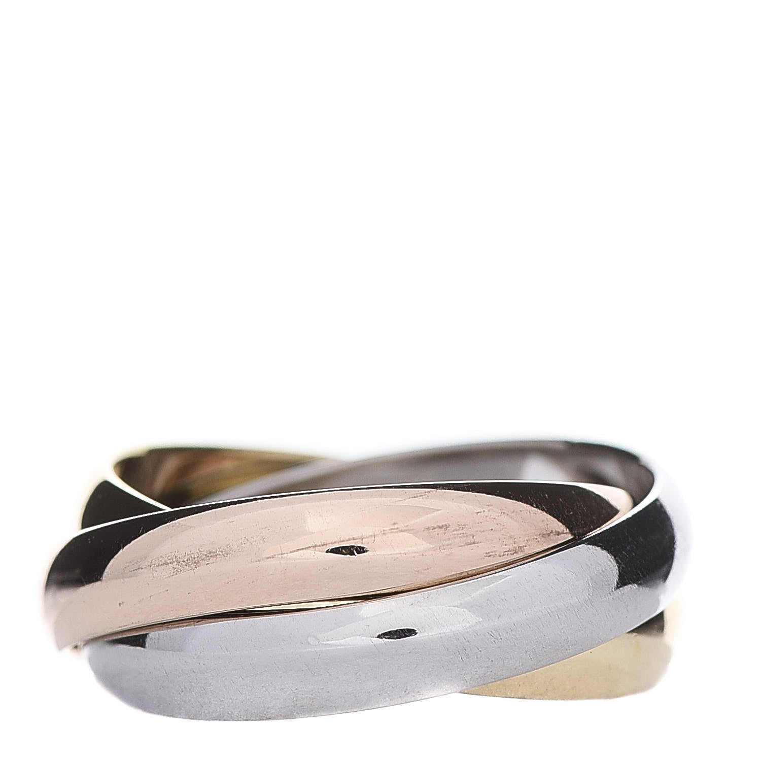 Cartier 18K Pink Yellow White Gold Classic Trinity Ring 51 5.75 3 of 6