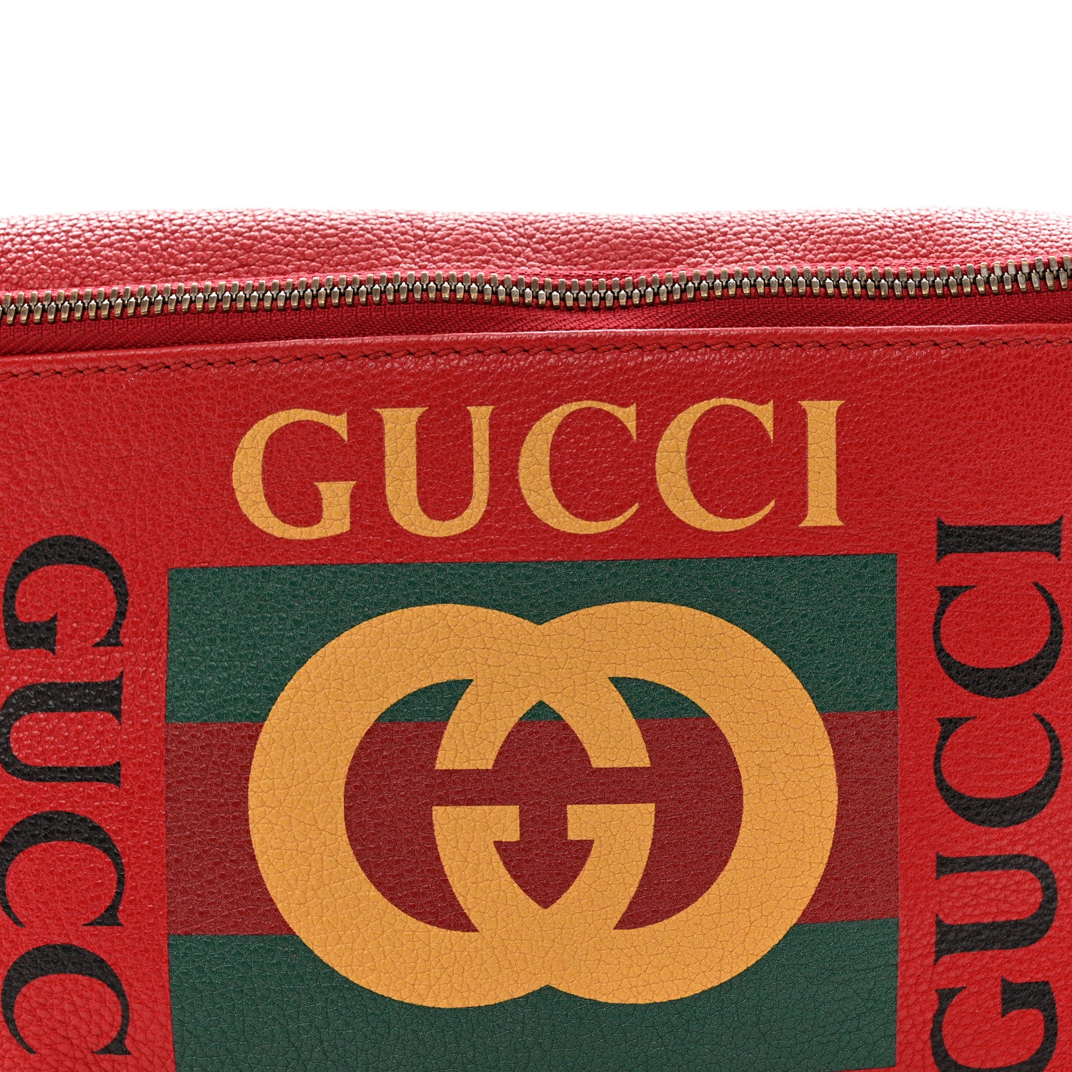 Gucci Grained Calfskin Logo Belt Bag Hibiscus Red 8 of 11