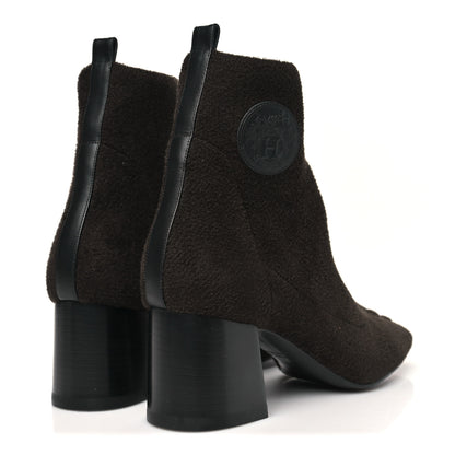 Hermes Knit Calfskin Volver 60 Ankle Boots 38 Brown 5 of 8
