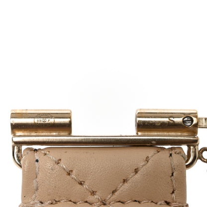 Chanel Lambskin Quilted Pearl CC Cuff Bracelet S Beige 4 of 4
