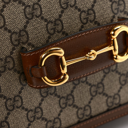 Gucci GG Supreme Monogram Horsebit 1955 Shoulder Bag Beige Brown Sugar 10 of 12