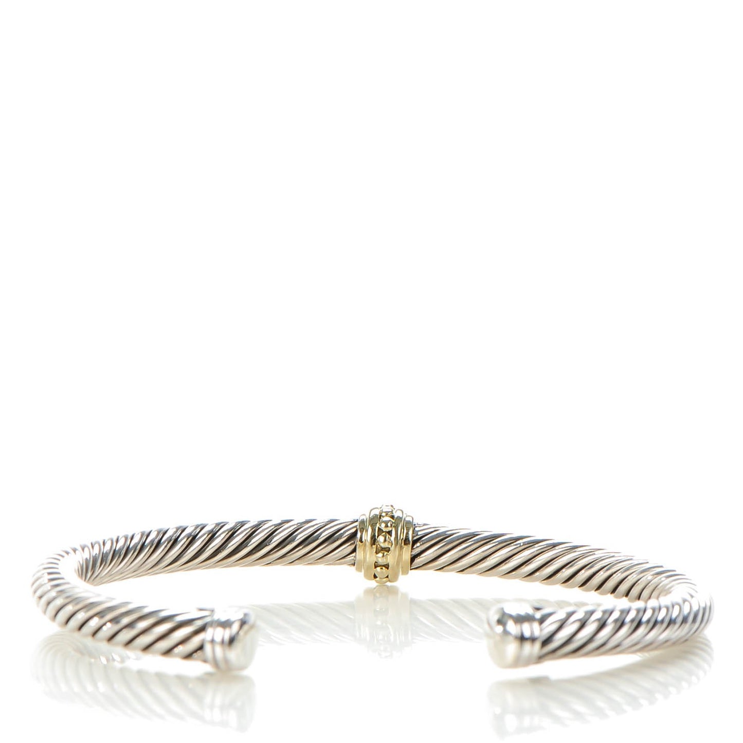 Sterling Silver 14K Yellow Gold 5mm Cable Classics Single Station Bracelet