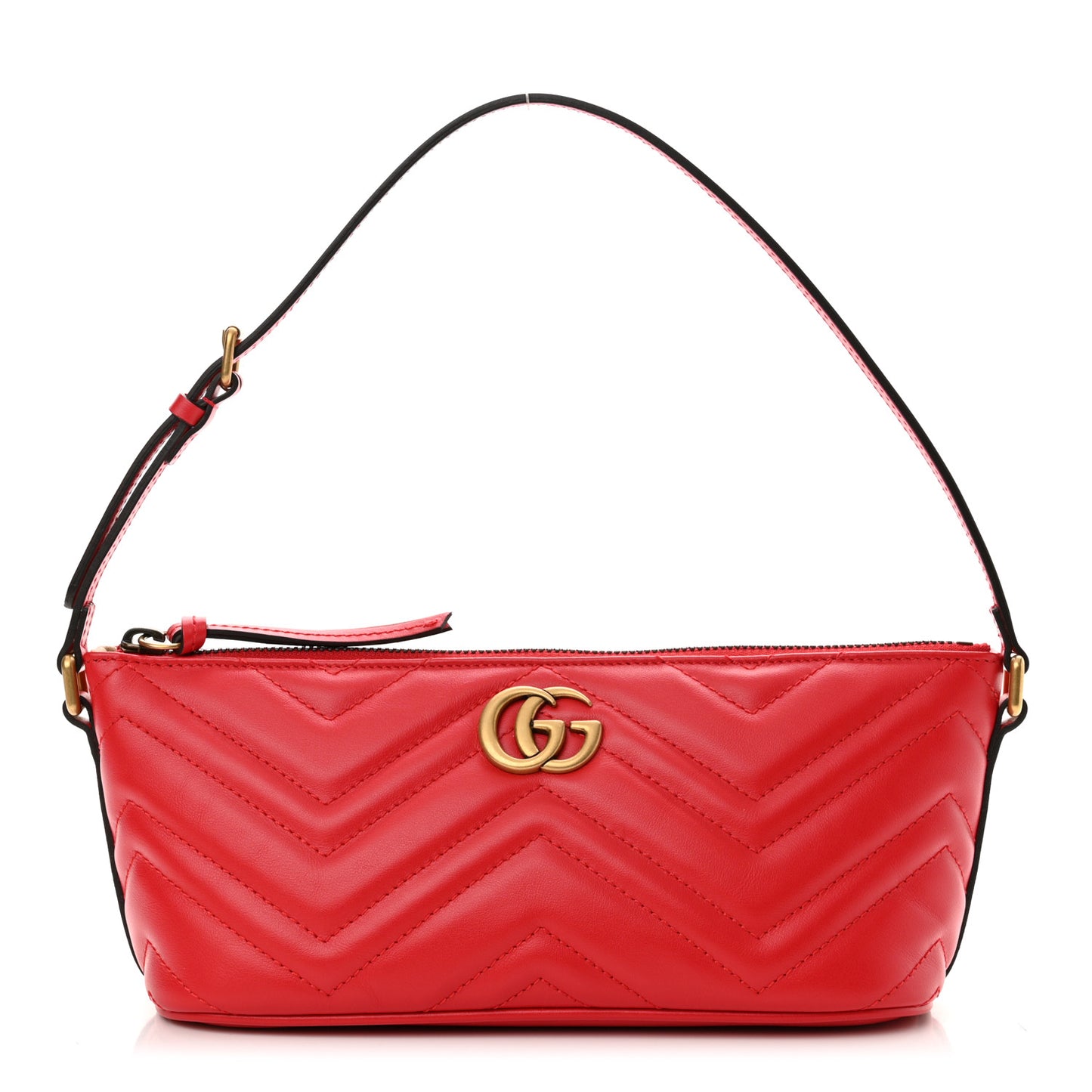 Calfskin Matelasse Chevron GG Marmont Sling Shoulder Bag Rosso