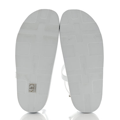 Hermes Calfskin Womens Enid Sandals 39 White 5 of 11