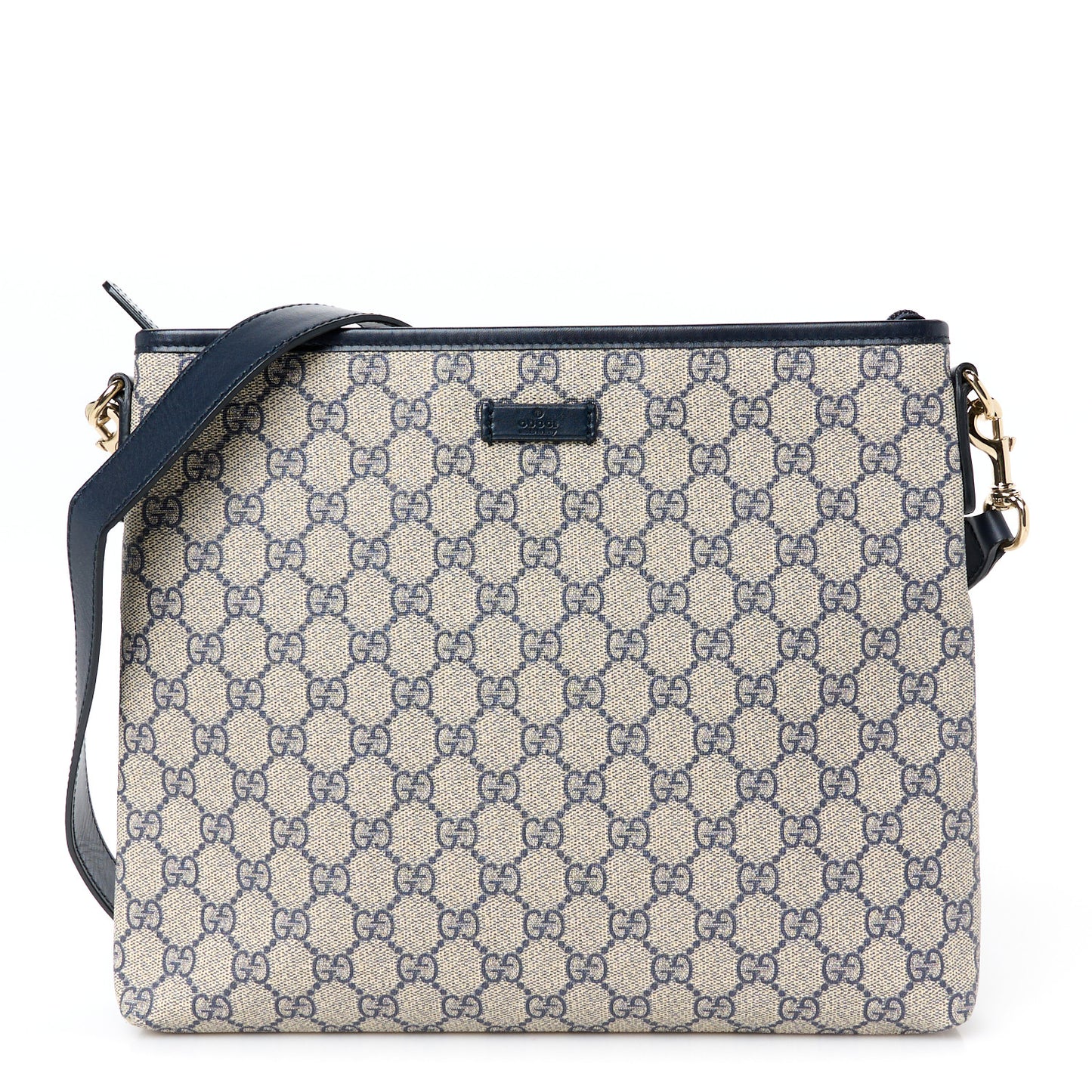 GG Plus Monogram Medium Flat Messenger Bag Navy