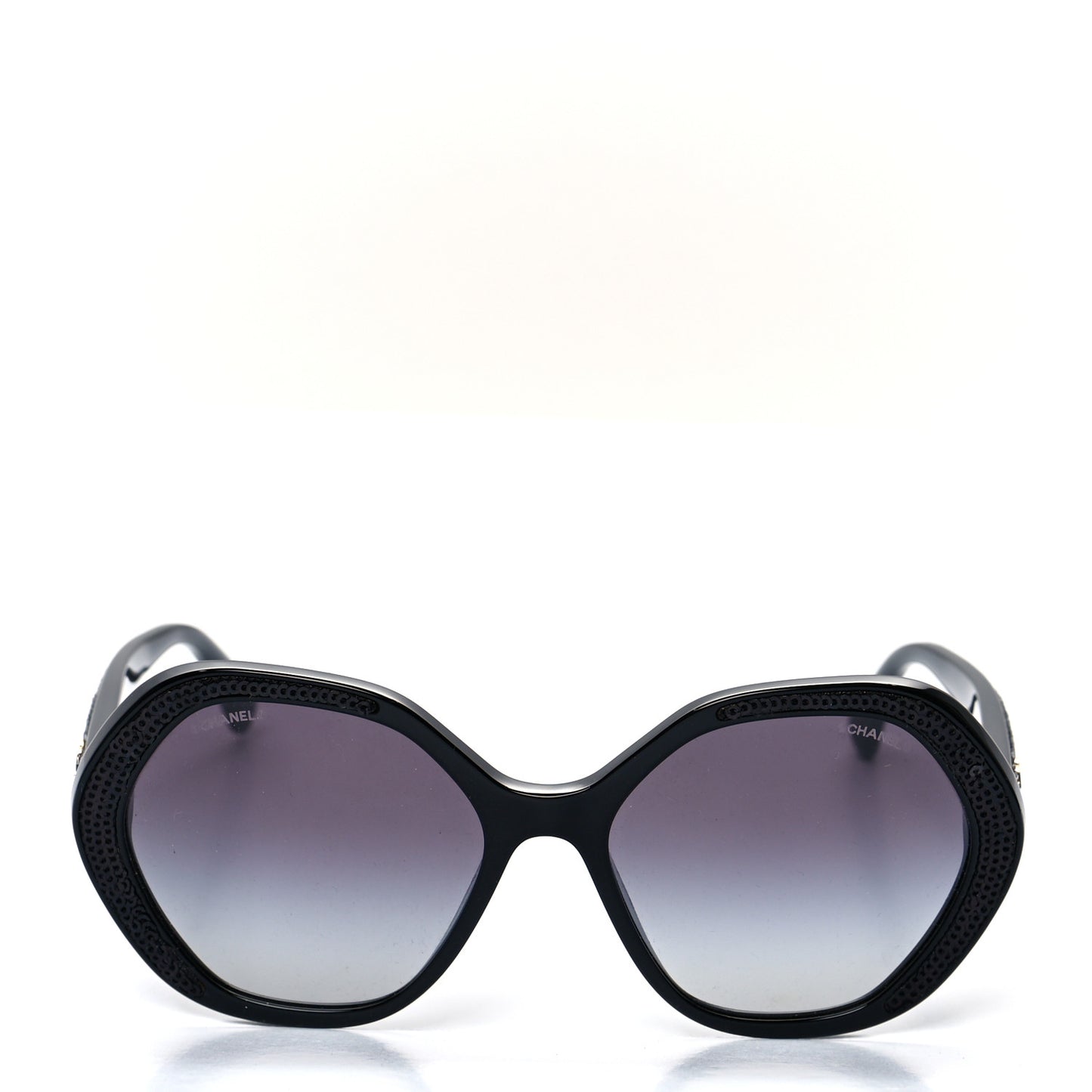 Acetate Sequin Round Sunglasses 5451 Black