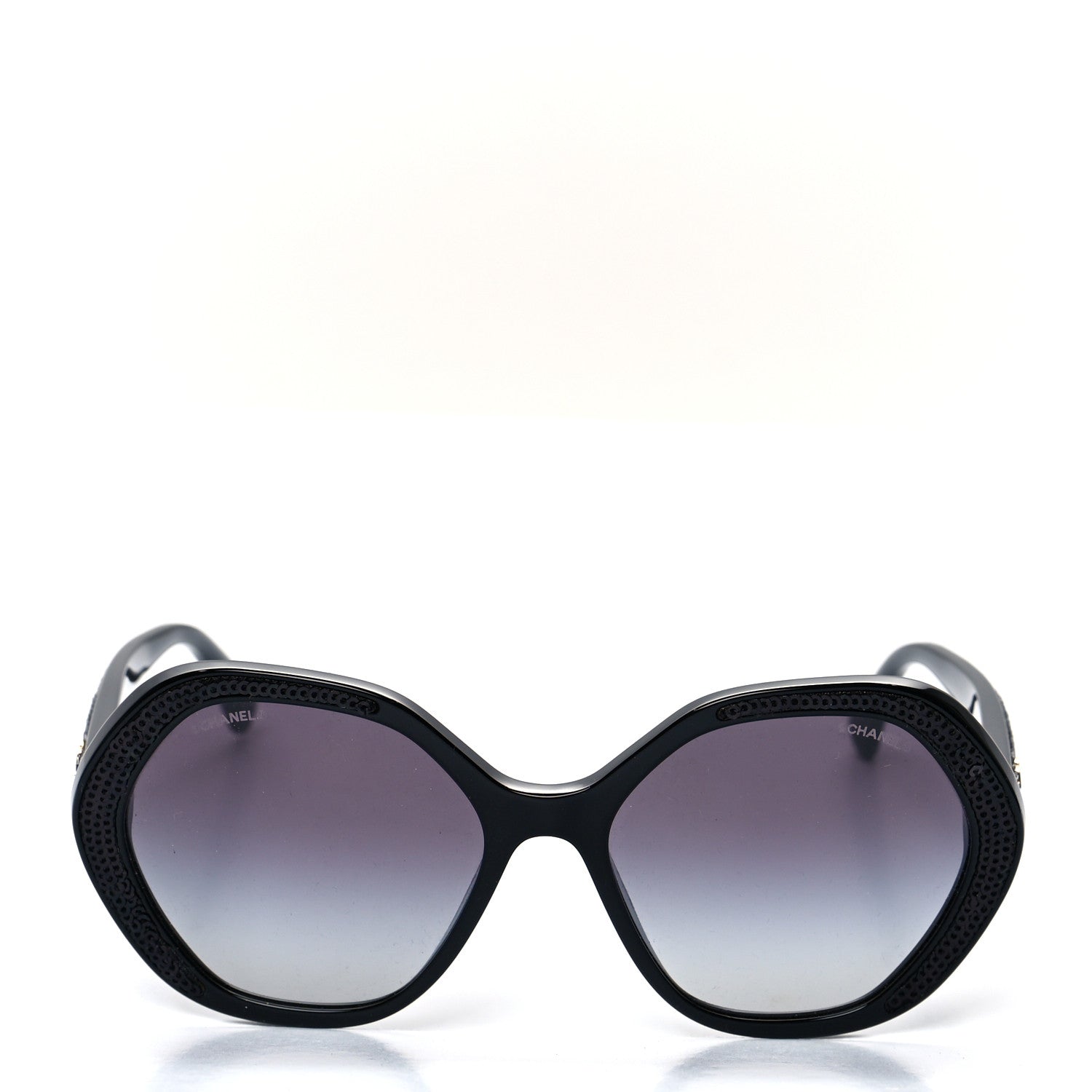 Chanel Acetate Sequin Round Sunglasses 5451 Black 2 of 7