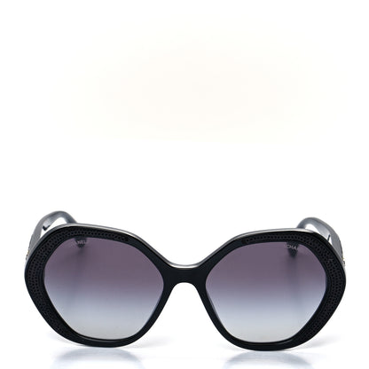 Chanel Acetate Sequin Round Sunglasses 5451 Black 2 of 7