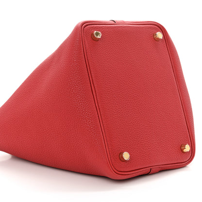 Hermes Taurillon Maurice Picotin Lock 18 PM Rouge Piment 9 of 10