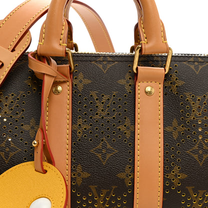 Louis Vuitton Grid Perforated Monogram Heritage Keepall Bandouliere 25 Yellow 6 of 8