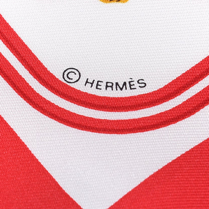 Hermes Silk Brides de Gala Nano Scarf 20 Rouge White Or 3 of 4