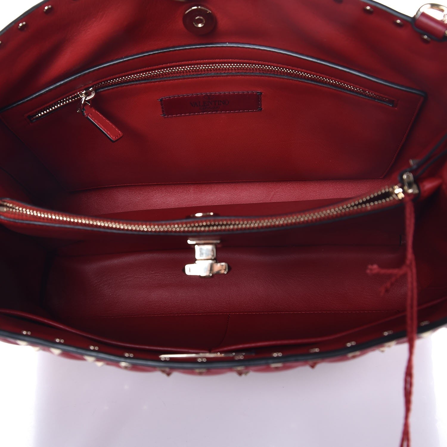 Valentino Garavani Nappa Rockstud Spike Shoulder Tote Rosso Valentino 5 of 6