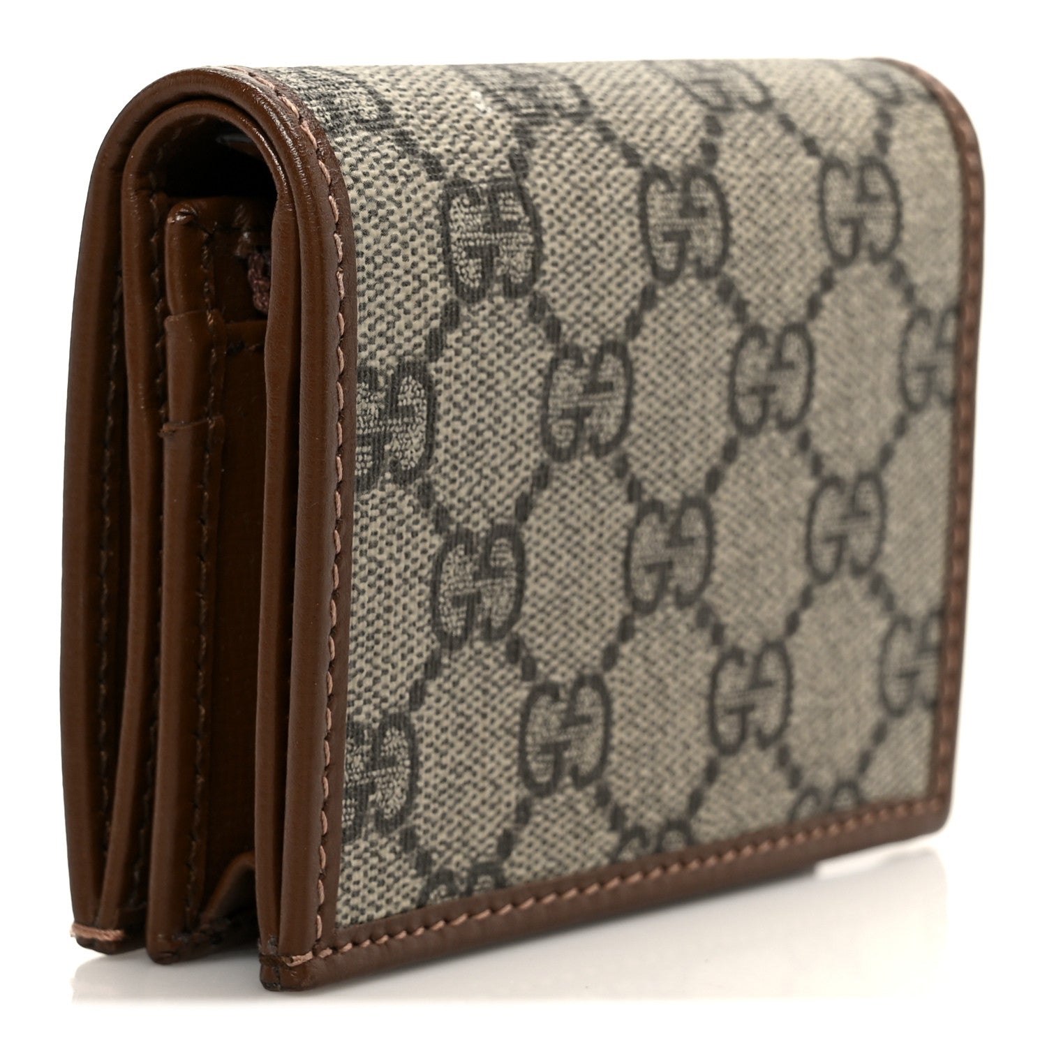Gucci GG Supreme Monogram Horsebit 1955 Card Case Wallet Beige Ebony Brown Sugar 3 of 10