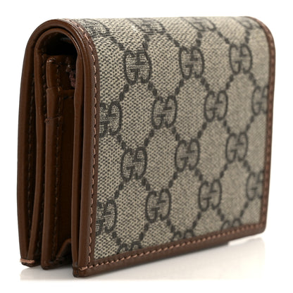 Gucci GG Supreme Monogram Horsebit 1955 Card Case Wallet Beige Ebony Brown Sugar 3 of 10