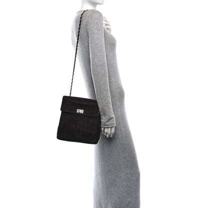 Chanel Suede Chocolate Bar Mademoiselle Shoulder Bag Brown 2 of 12