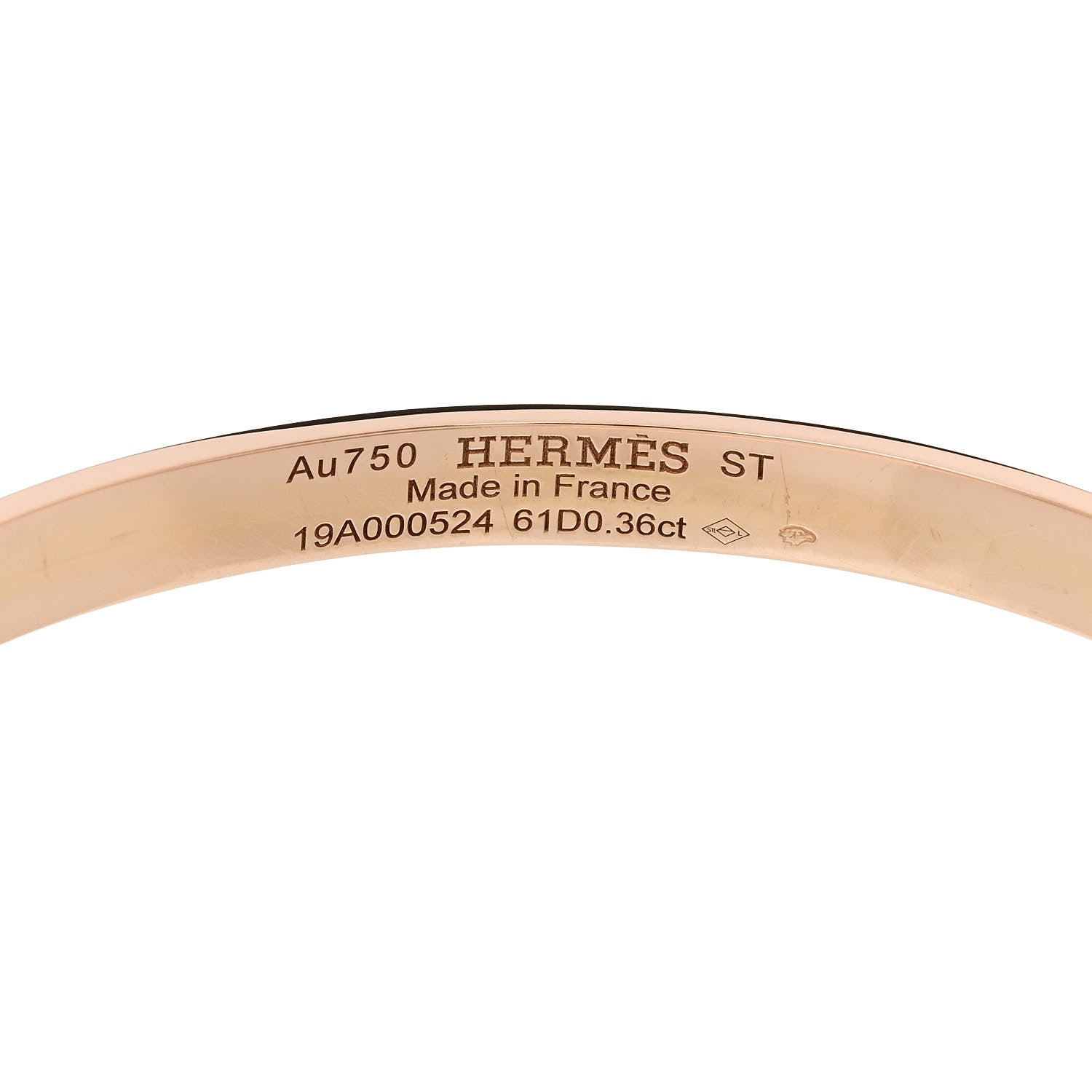 Hermes 18K Rose Gold Diamond PM Kelly Pave Bracelet ST 3 of 4