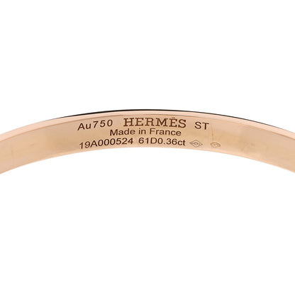 Hermes 18K Rose Gold Diamond PM Kelly Pave Bracelet ST 3 of 4