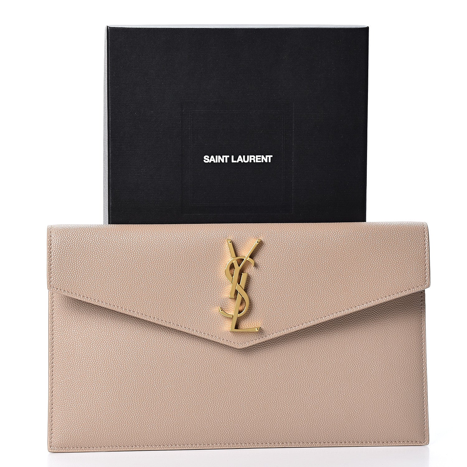 Saint Laurent Grain De Poudre Uptown Pouch Dark Beige 9 of 9