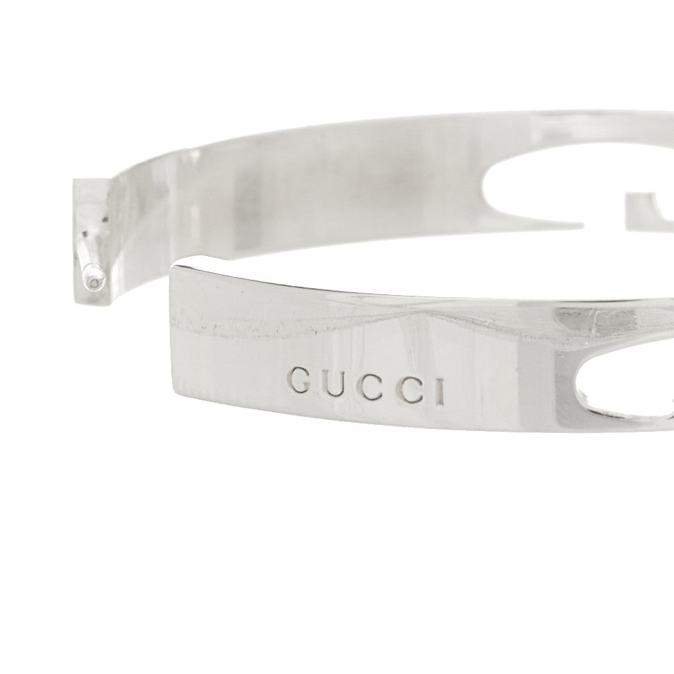 Sterling Silver G Cut Out Hoop Earrings