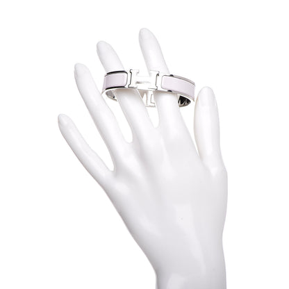 Hermes Enamel Narrow Clic Clac H Bracelet PM Rose Nymph White 2 of 6