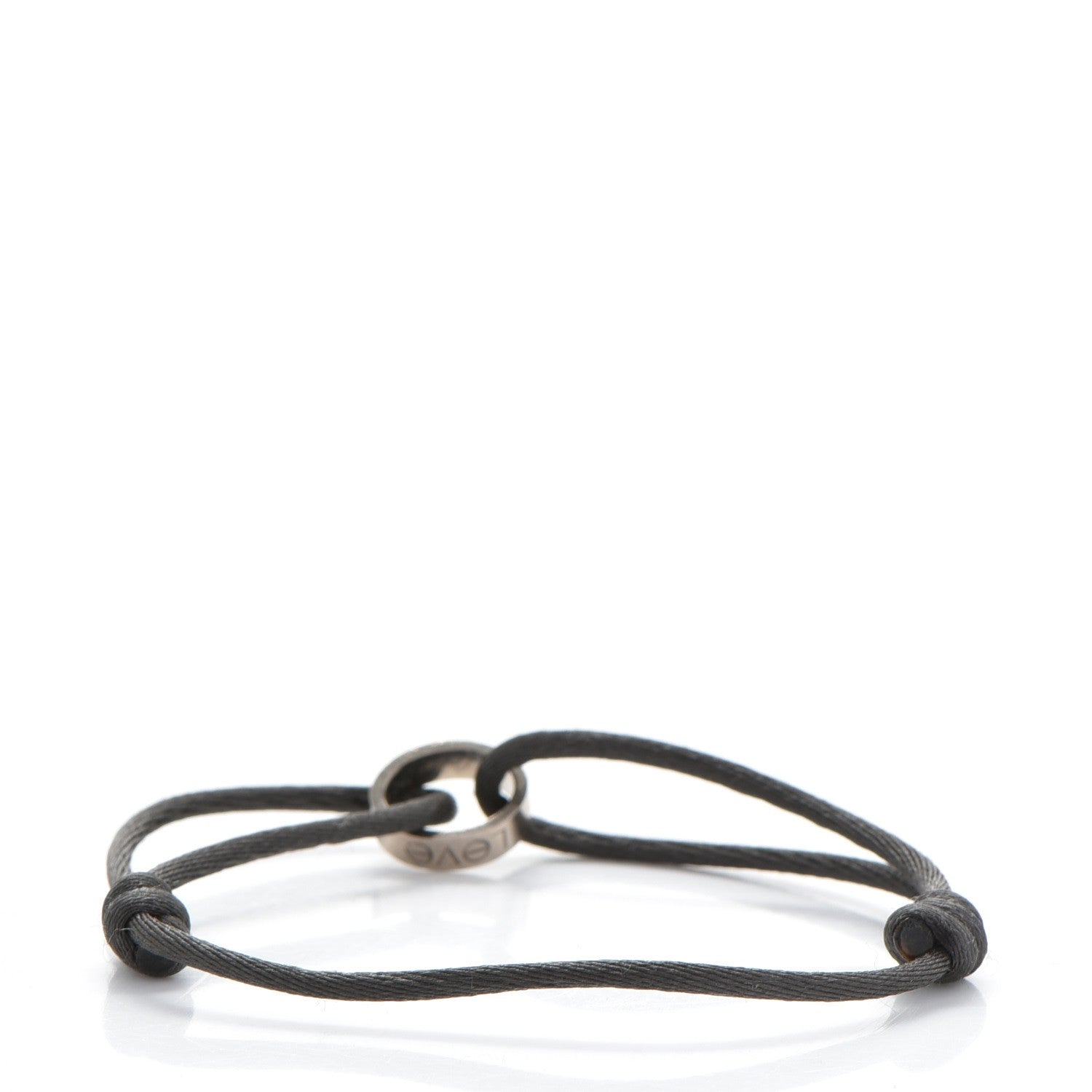Cartier 18K White Gold Charity LOVE Adjustable Cord Bracelet Black 3 of 8