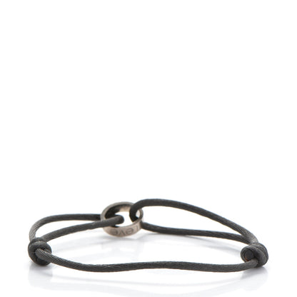Cartier 18K White Gold Charity LOVE Adjustable Cord Bracelet Black 3 of 8