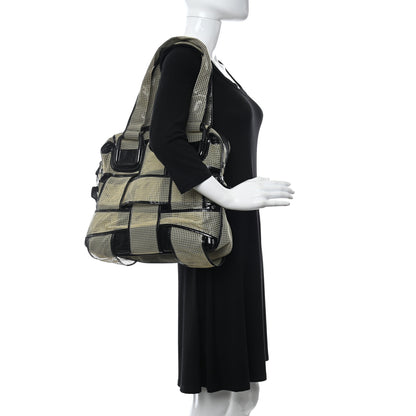 Fendi Patent Mesh Crossword Grande Bag Black 2 of 9