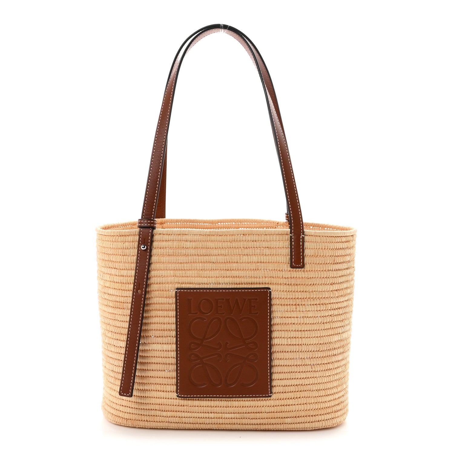 Loewe Raffia Small Square Basket Tote Bag Natural Tan 1 of 10