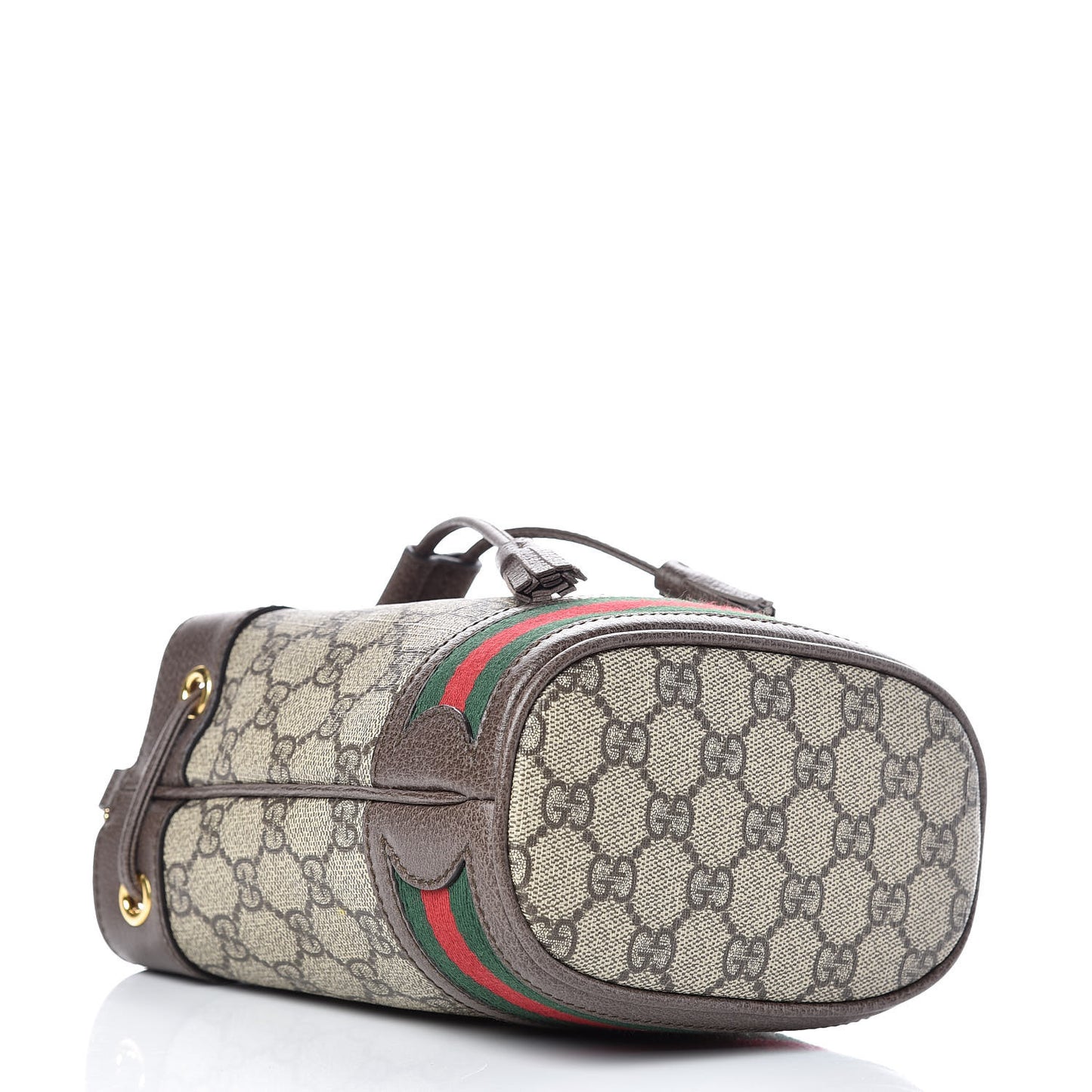 GG Supreme Monogram Web Mini Ophidia Bucket Bag Brown