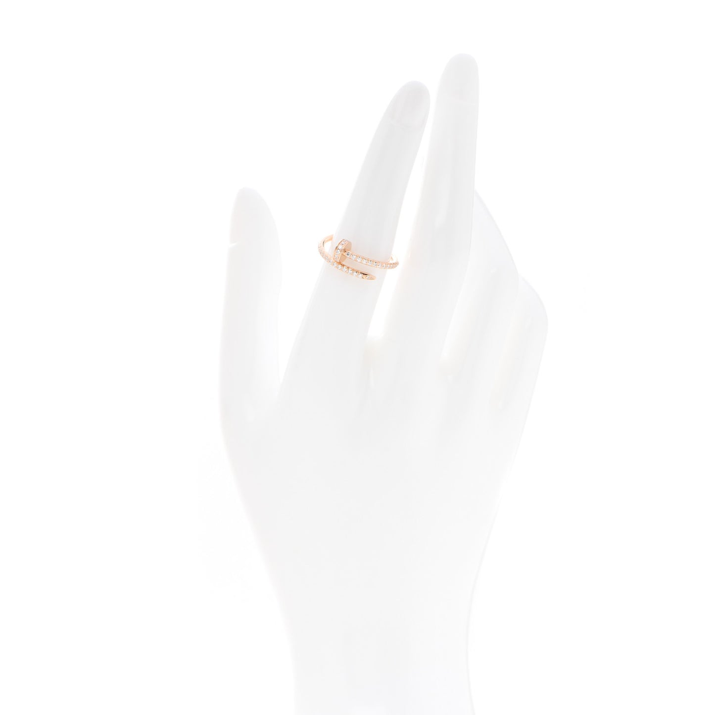 18K Pink Gold Diamond Juste Un Clou Paved Ring 52 6