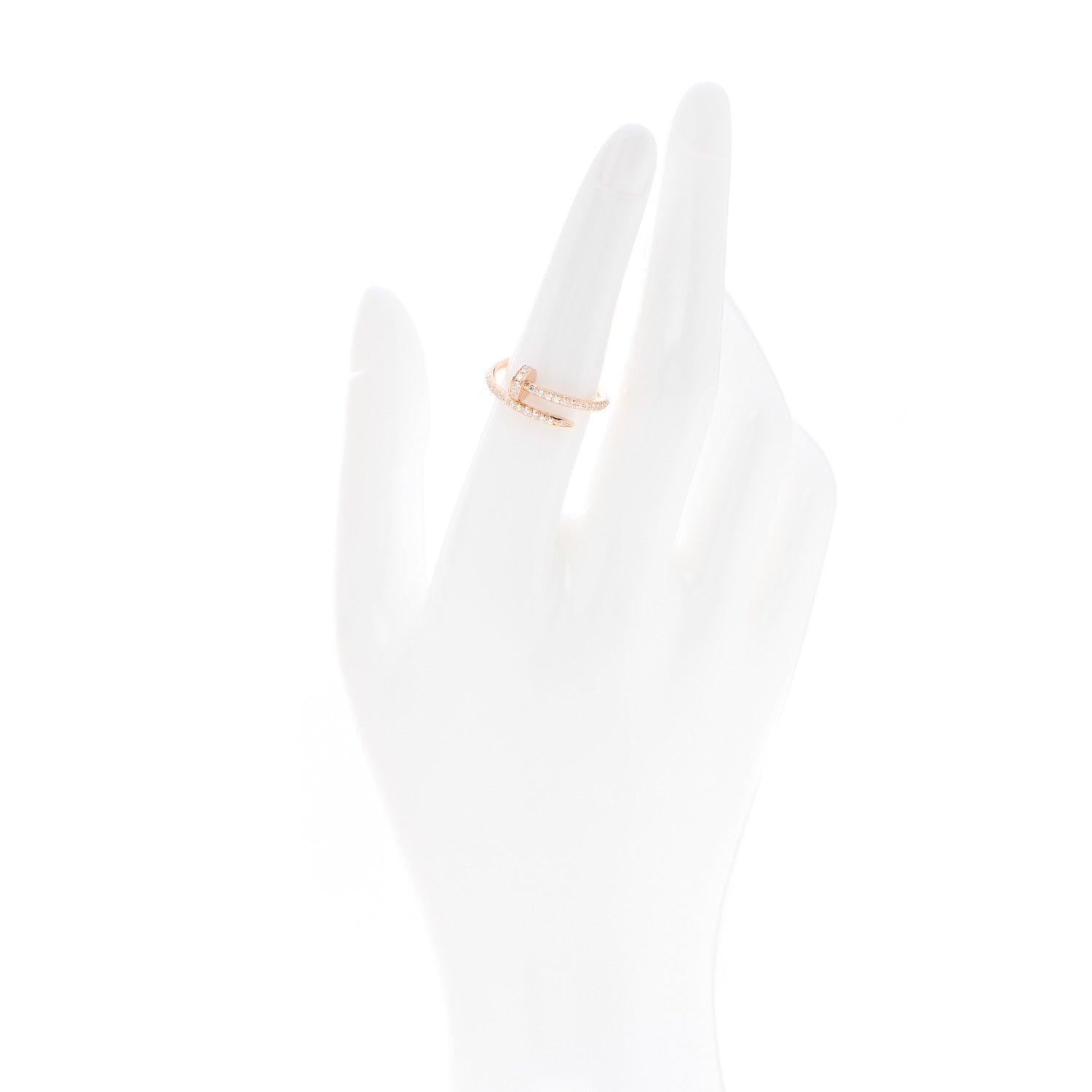 Cartier 18K Pink Gold Diamond Juste Un Clou Paved Ring 52 6 2 of 5