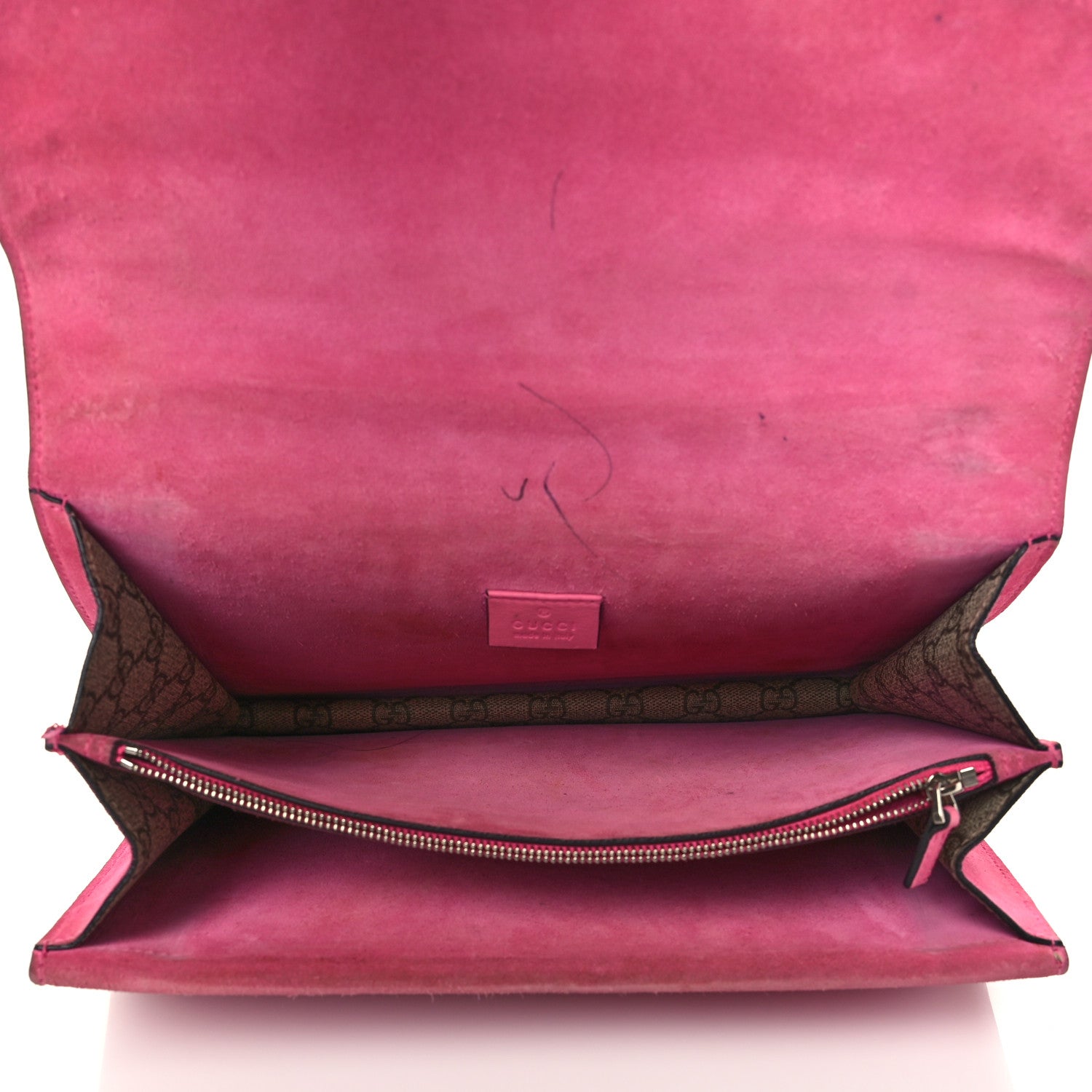 Gucci GG Supreme Monogram Suede Pierced Heart Embroidered Medium Dionysus Shoulder Bag Beige Ebony Pink Tropical Flower 5 of 11