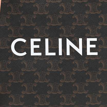 Celine Triomphe Canvas Calfskin Mini Vertical Cabas Tan 7 of 9