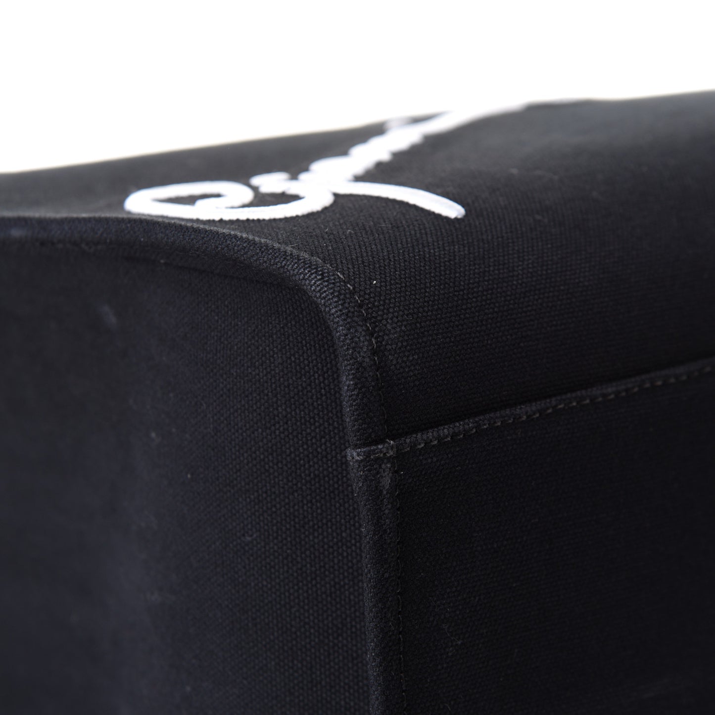 Canvas Suppler Calfskin Cabas GV Signature Tote Black