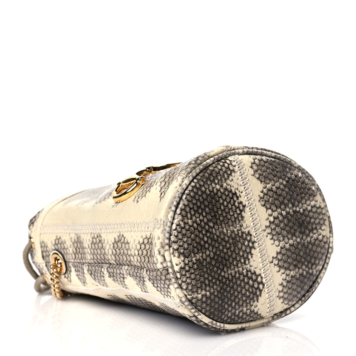 Snakeskin Mini Zumi Bucket Bag Grey