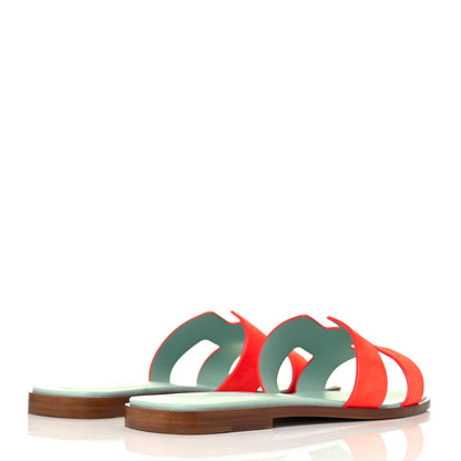 Hermes Suede Goatskin Oran Sandals 39.5 Rose Sorbet 4 of 9