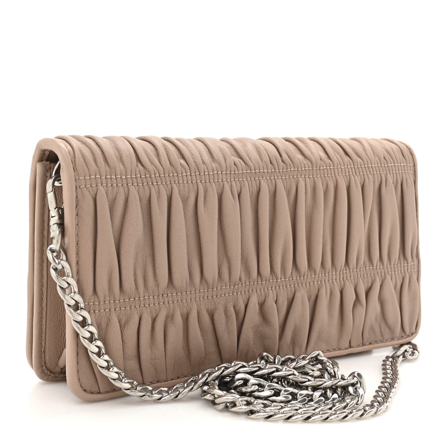 Prada Nappa Gaufre Wallet On Chain Orchidea 2 of 10