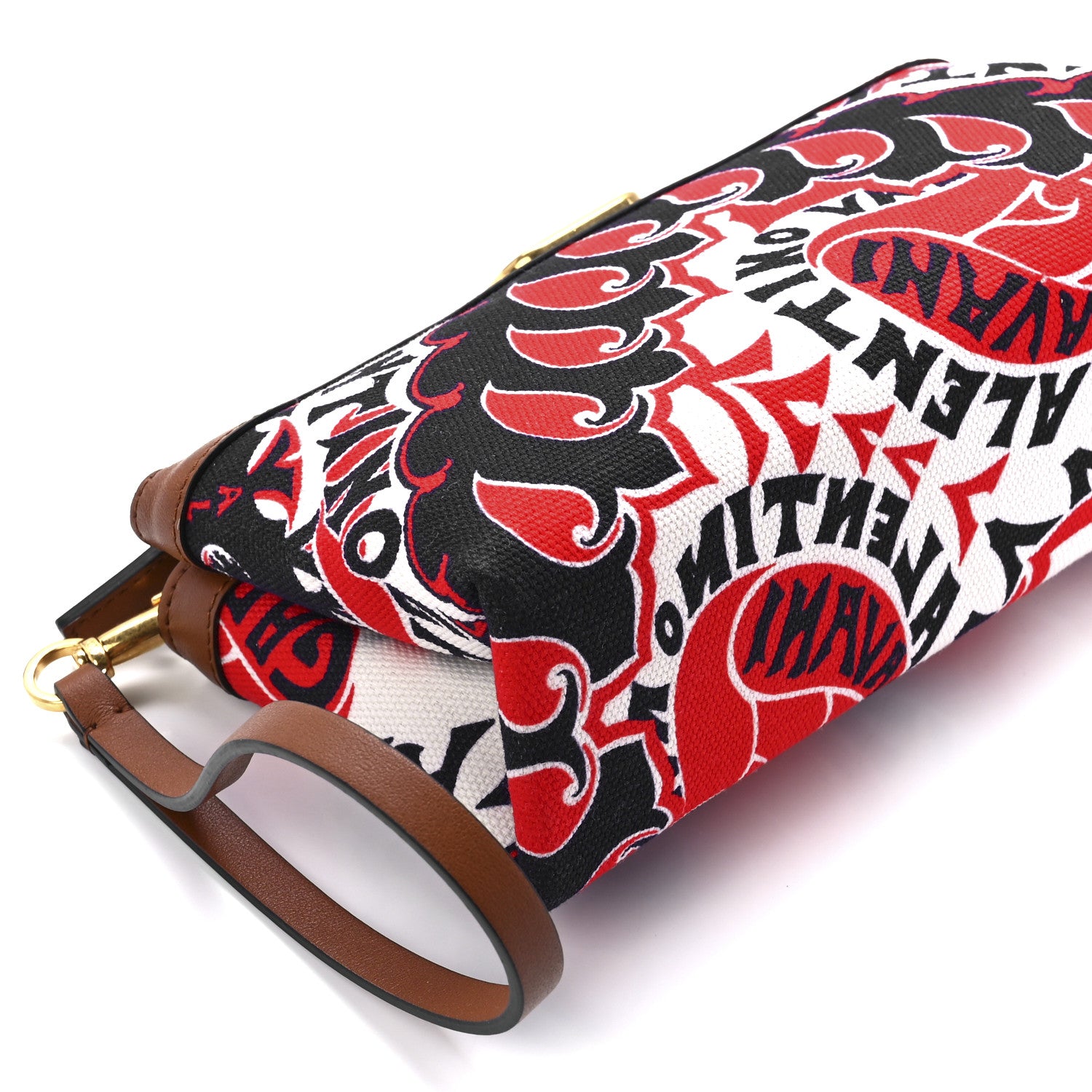 Valentino Garavani Calfskin Canvas VLogo Archive Manifesto Bandana Print Red Multicolor 8 of 10