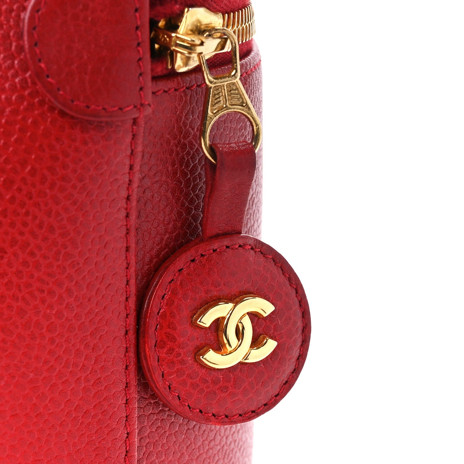 Chanel Caviar Vanity Cosmetic Case Red 9 of 13