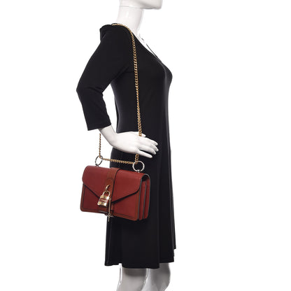 Chloe Shiny Goatskin Calfskin Aby Chain Shoulder Bag Sepia Brown 2 of 9