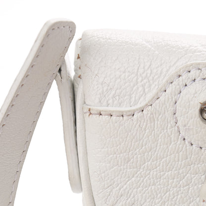 Balenciaga Shiny Goatskin Allover Logo Embossed XXS Souvenir Belt Bag White 13 of 18