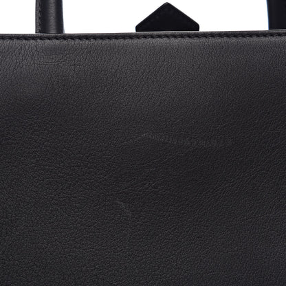 Fendi Vitello Dolce Mink Fur Pom Pom Petite 2Jours Tote Black Multicolor 10 of 11