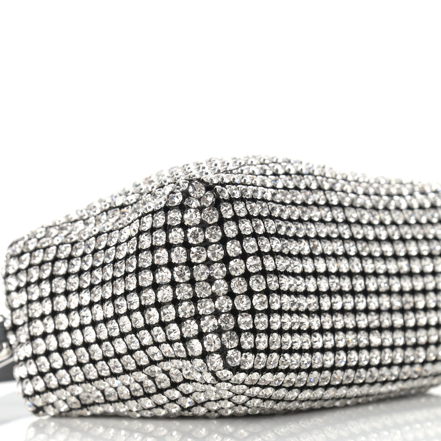 Alexander Wang Mesh Crystal Rhinestone Mini Heiress Pouch Black Silver 7 of 9