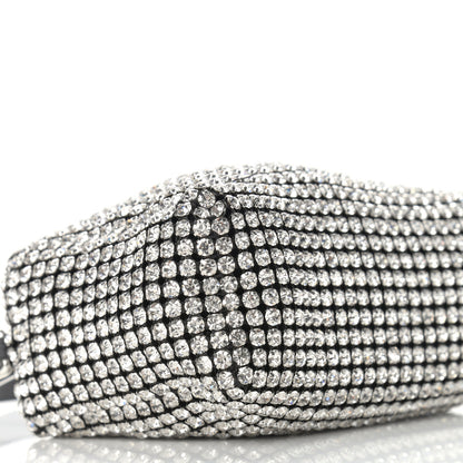 Alexander Wang Mesh Crystal Rhinestone Mini Heiress Pouch Black Silver 7 of 9