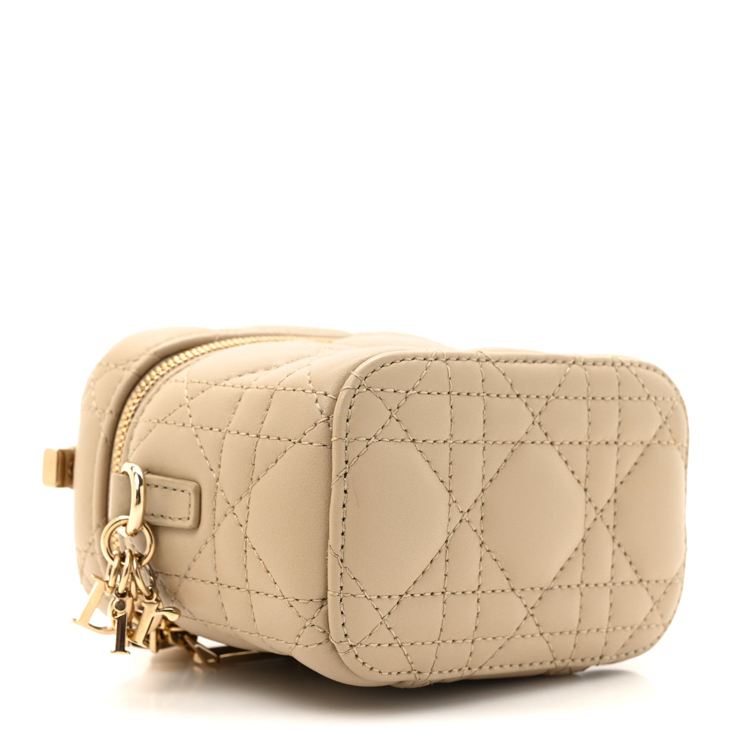 Christian Dior Lambskin Cannage Micro Lady Dior Vanity Case Beige 4 of 11