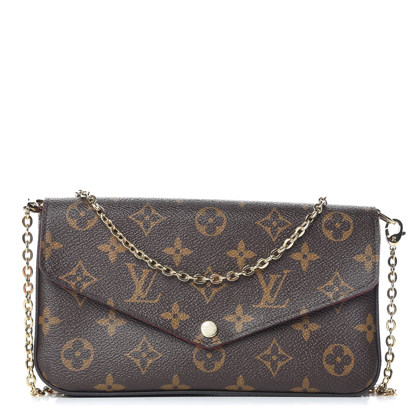 Monogram Pochette Felicie Chain Wallet Fuchsia