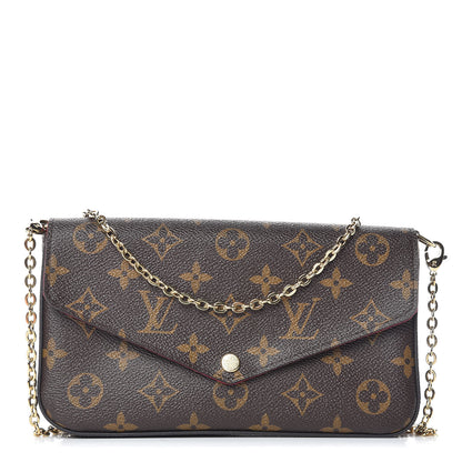 Louis Vuitton Monogram Pochette Felicie Chain Wallet Fuchsia 1 of 11
