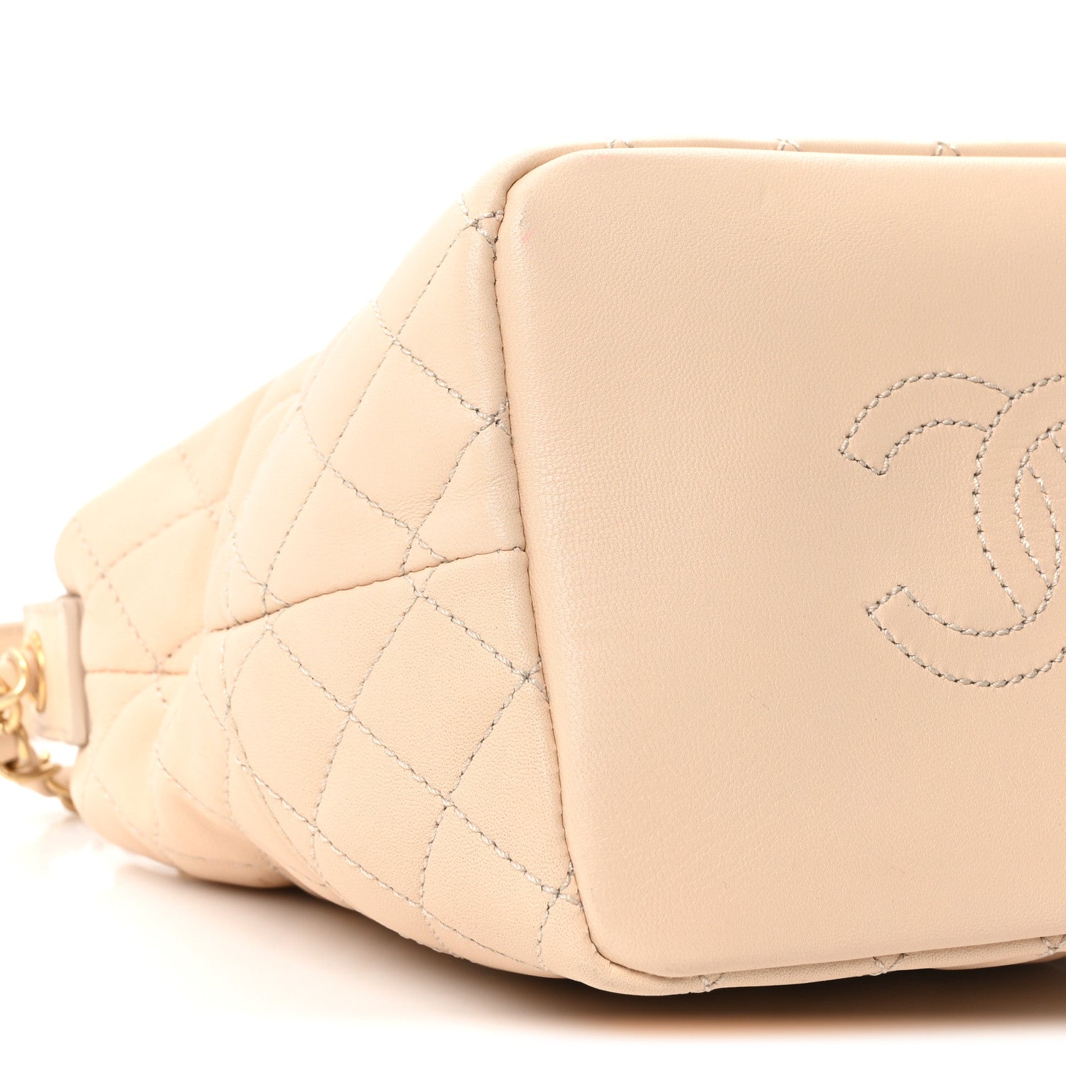 Chanel Lambskin Quilted Small Hobo Beige 9 of 10